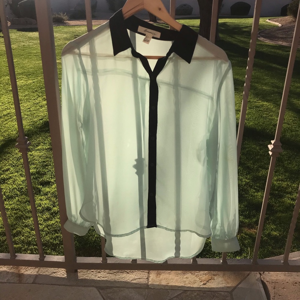 Forever 21 Mint Botton Up Blouse